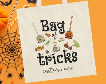 Bolsa de mano de lona personalizada de Halloween, bolsa de mano de regalo de Halloween, bolsa de regalo de Halloween de caramelo espeluznante, bolsa de regalo de caramelo de Halloween para niños lindos,