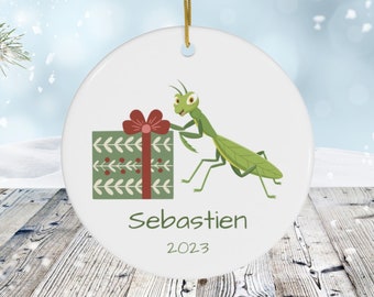 Adorno navideño personalizado de Baby Mantis para niños, regalo de adorno de Baby Mantis, regalo para nuevos padres, lindo regalo de Navidad para niños pequeños
