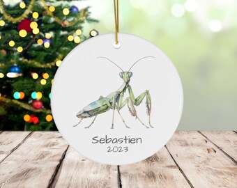 Personalized Praying Mantis Ornament, Holiday Ornament, Mantis Lover Ornament Gift, Praying Mantis Gift, Insect Ornament, Unique Boys Gift