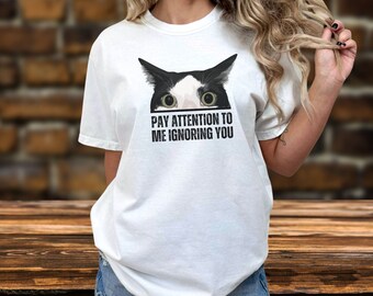 Camiseta divertida de la comodidad del color del gato lindo, camiseta divertida del gato que dice, regalo para el amante del gato, regalo sarcástico del amante del gato, camiseta divertida del amante del gato, camiseta de la mamá del gato