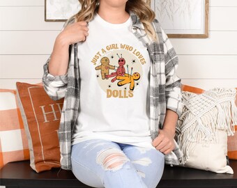 Just A Girl Who Loves Dolls Shirt, Halloween Voodoo Shirt, Halloween Spooky Dolls, Curse Dolls Shirts, Voodoo Dolls Lovers, Spooky Gift