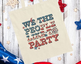 Patriótico 4 de julio bolsa de lona de algodón, regalo de bolsa de asas patriótica, bolsa de asas de EE. UU., bolsa de independencia, bolsa de asas de libertad regalo rojo blanco azul