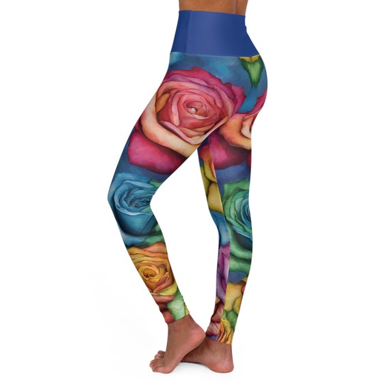 Roses ~High Waisted Yoga Leggings (AOP)