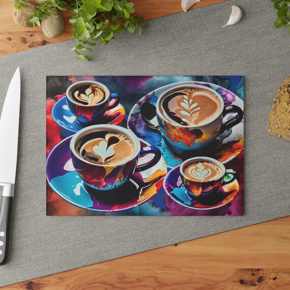 Splash of Coffee (Glass Cutting Board)
