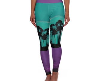 Tropic Vibe ~High Waisted Yoga Leggings (AOP)
