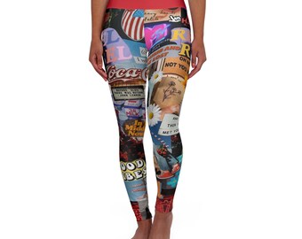 Retro Cool - High Waisted Yoga Leggings (AOP)