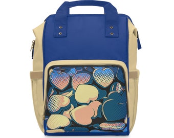 Retro Hearts ~Multifunctional Diaper Backpack