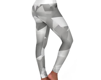 GeoGray ~High Waisted Yoga Leggings (AOP)