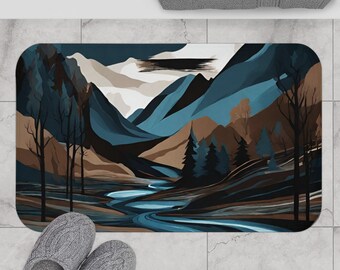 Mountain Teal Bath Mat