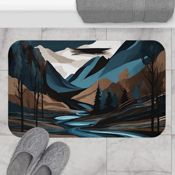 Mountain Teal Bath Mat