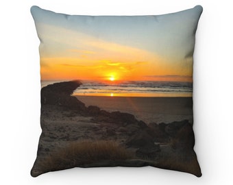 Oregon Coast Series Sunset -Spun Polyester Square Pillow