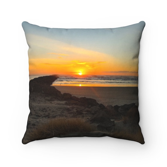 Oregon Coast Series Sunset -Spun Polyester Square Pillow