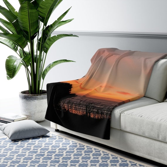 Oregon Coast Series Sunset Sky - Sherpa Fleece Blanket