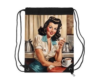 Vintage Ladies Drawstring Bag