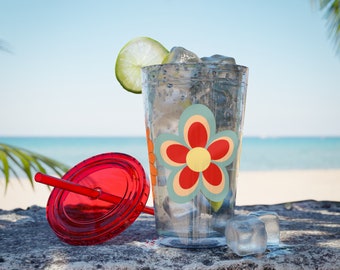 Retro Sunsplash ~Tumbler with Straw, 16oz