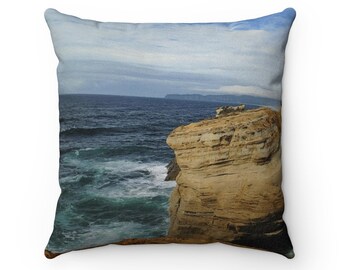 Oregon Coast Series Faux Suede Square Pillow Case