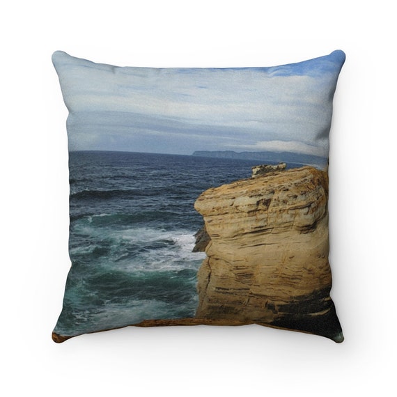 Oregon Coast Series Faux Suede Square Pillow Case