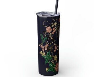 Butterflies Fly ~Skinny Tumbler with Straw, 20oz