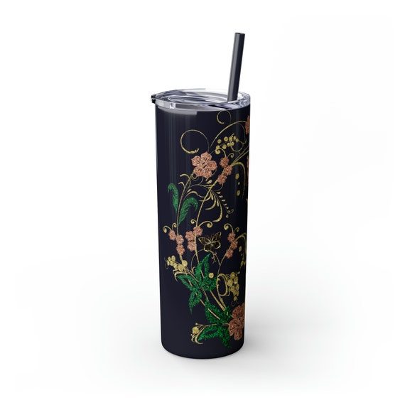Butterflies Fly ~Skinny Tumbler with Straw, 20oz
