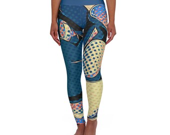 Retro Heart - High Waisted Yoga Leggings (AOP)