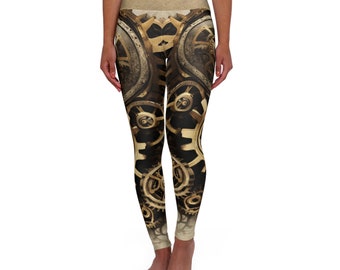 Geared ~High Waisted Yoga Leggings (AOP)