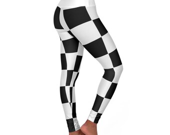 Checkered Flag ~High Waisted Yoga Leggings (AOP)