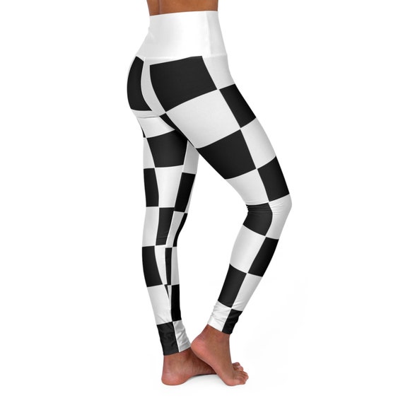 Checkered Flag ~High Waisted Yoga Leggings (AOP)