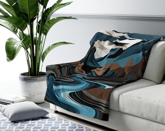 Mountain Stream ~Sherpa Fleece Blanket