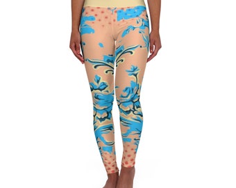 Retro Rose - High Waisted Yoga Leggings (AOP)