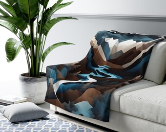Mountian Abstract ~Sherpa Fleece Blanket