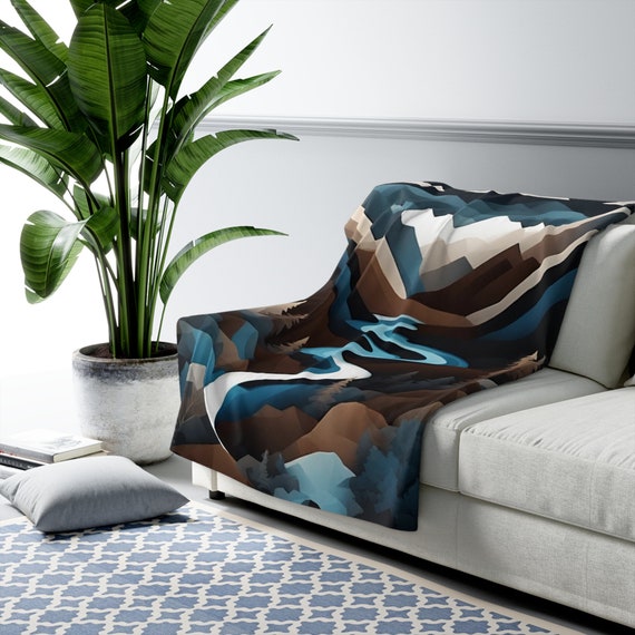 Mountian Abstract ~Sherpa Fleece Blanket