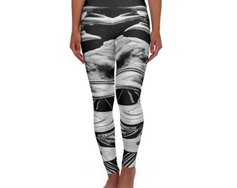 UFO BW ~High Waisted Yoga Leggings (AOP)