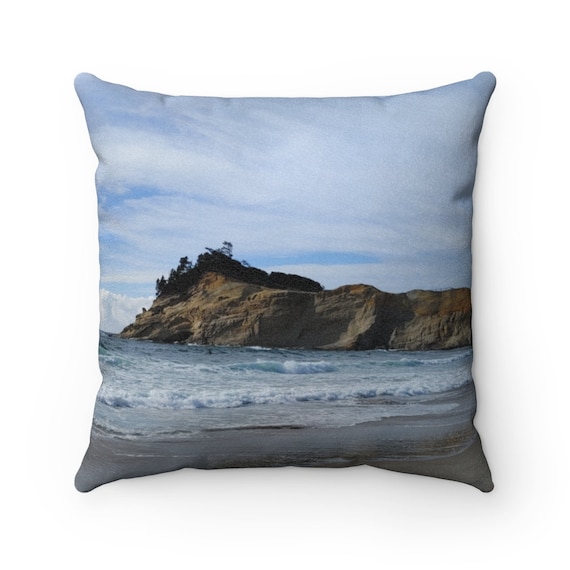 Oregon Coast Series Faux Suede Square Pillow Case