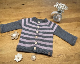 handgestrickte Babyjacke Größe 86 Merinowolle