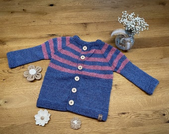 handgestrickte Babyjacke Größe 86 Merinowolle