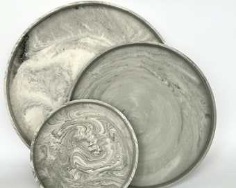 Round Jesmonite Tray | Coffee Table Decor | Japandi Vanity Organizer