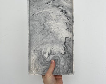 Handgemaakte rechthoekige Jesmonite-snuisterijdoos: moderne ijdelheidsopberger