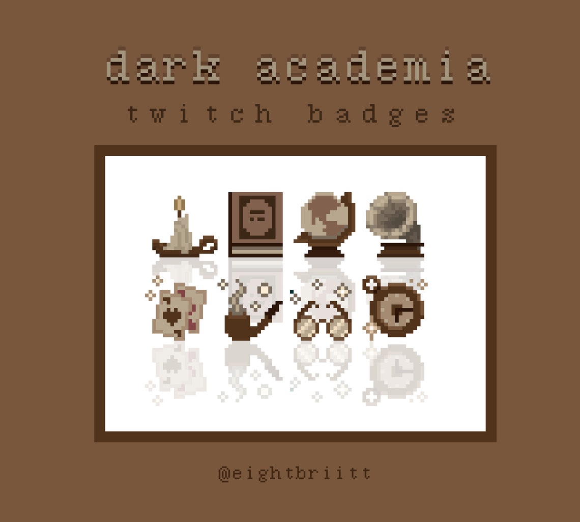 Twitch Sub Bit Badges / Pixel Dark Academia / 8-bit Badges / Twitch ...