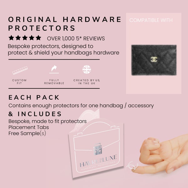 Classic CC Card Holder Clear Luxury Hardware Protectors | Protect your purses from scratches & scuffs | Keep your accessories looking new