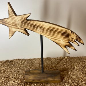 Decorative wooden shooting star - A wish bringer for your home, gift idea, Advent, Christmas, winter, stars, decoration