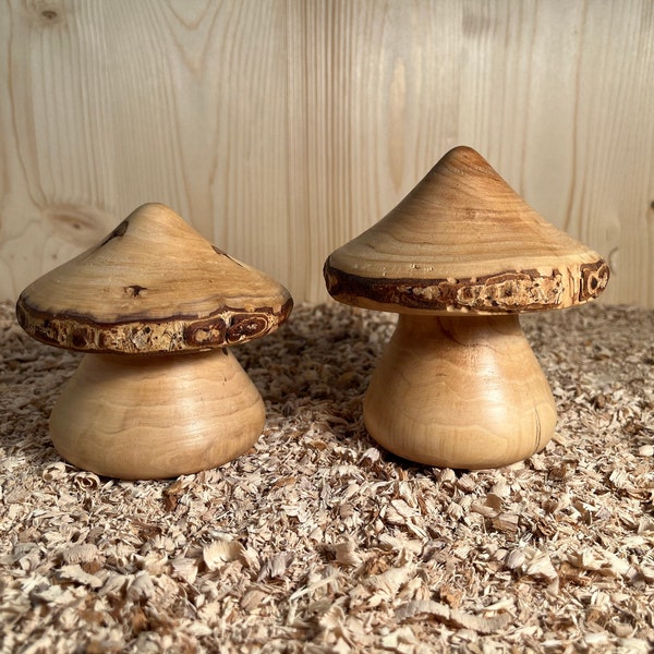 Holz Pilze gedrechselt, Holz, Dekoration, Geschenkidee, Holzdeko