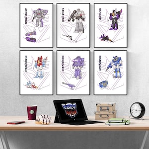 Transformers Decepticon G1 Mix & Match Set Of 6 Prints I Disney Prints I Disney Bedroom I Disney Wall Art I Kids Bedroom