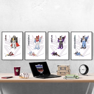 Transformers Decepticon Planes Set Of 4 Prints I Disney Prints I Disney Bedroom I Disney Wall Art I Kids Bedroom