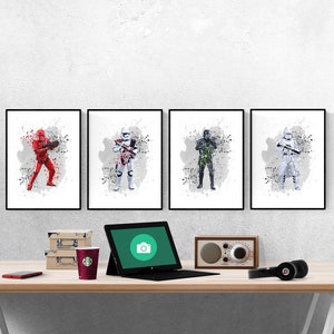 Star Wars Sith Trooper Watercolor Set Of 4 Prints I Star Wars Prints I Star Wars Bedroom I Disney Prints I Kids Bedroom