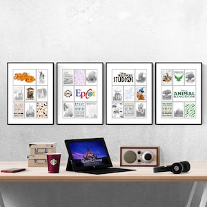 Disney Parks 4er Set Drucke I Disney Drucke I Disney l Disney Schlafzimmer I Disney Wandkunst I Kinderzimmer
