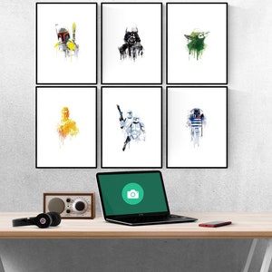 Star Wars Watercolor Mix & Match Set Of 6 Prints I Star Wars Prints I Star Wars Bedroom I Disney Prints I Kids Bedroom