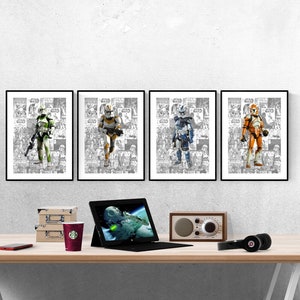 Star Wars Clone Trooper Set Of 4 Prints I Star Wars Prints I Star Wars Bedroom I Disney Prints I Kids Bedroom