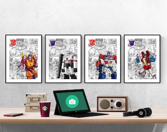 Transformers Legends Set Of 4 Prints I Disney Prints I Disney Bedroom I Disney Wall Art I Kids Bedroom