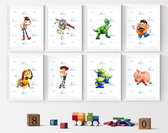 Disney Toy Story Watercolor  Mix & Match Set Of 8 Prints I Disney Prints I Disney Bedroom I Disney Prints I Kids Bedroom I Nursery