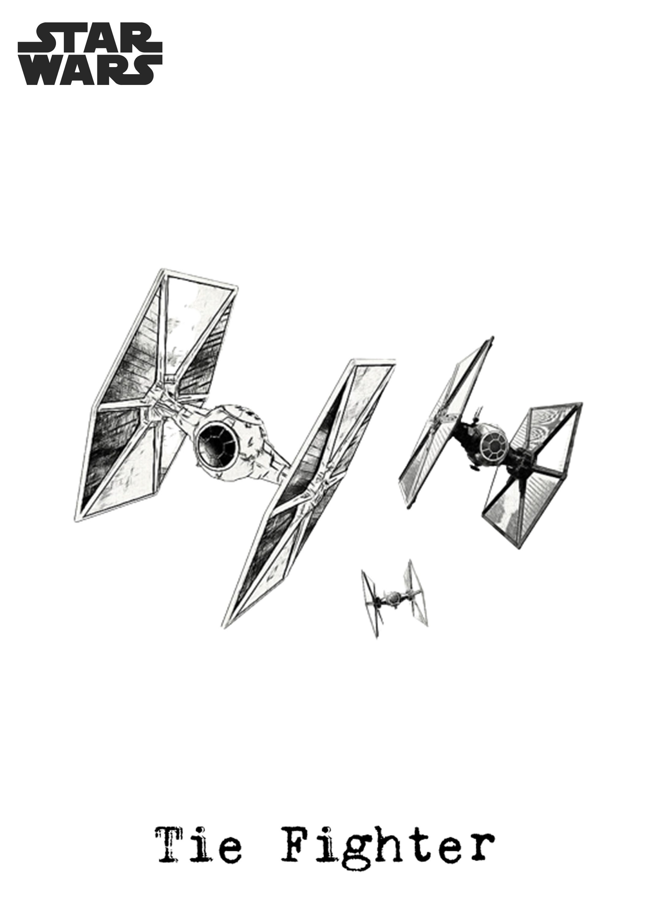 Star Wars Ships Drawing Set of 4 Prints I Star Wars Prints I - Etsy